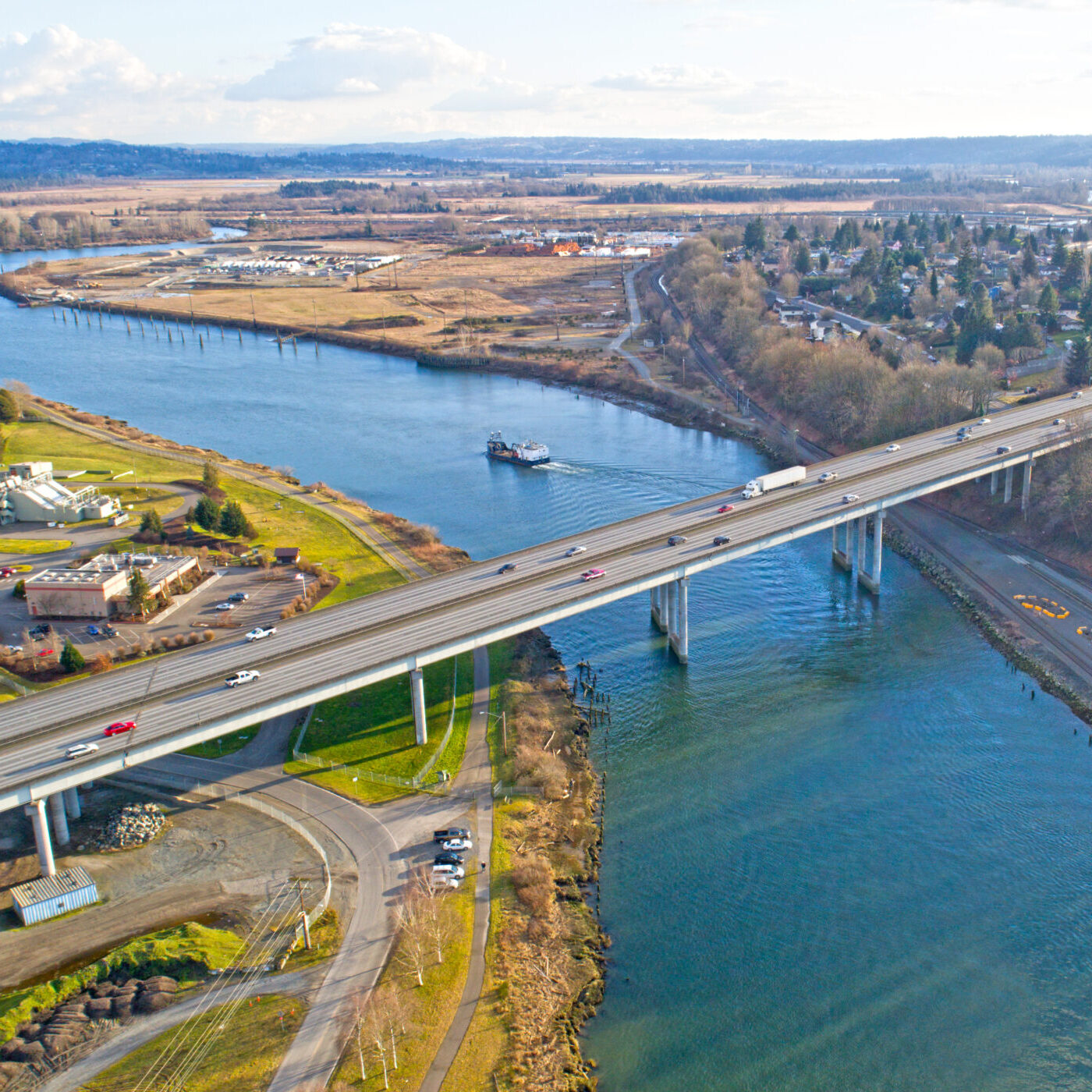 I5 Bridge over Snohomish River Everett Washington