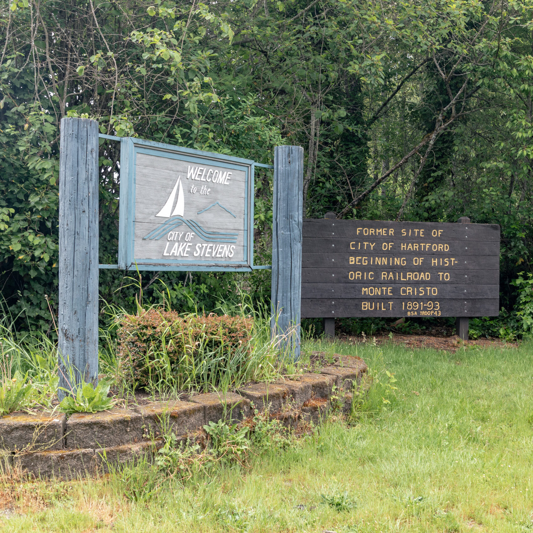 Lake Stevens WA USA May 22, 2023: Welcome to city sign
